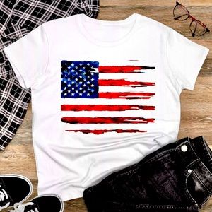 Woman’s US Flag Graphic T Shirt